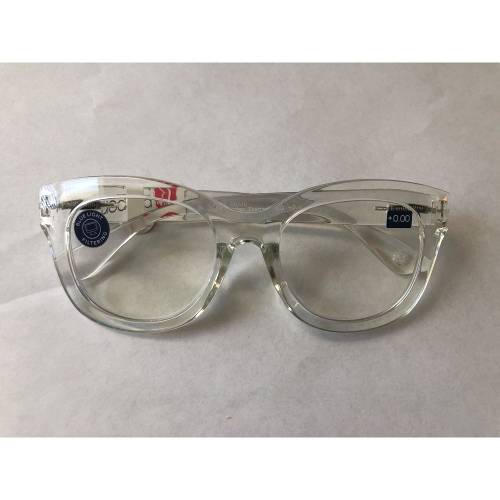 NEW Peepers Clear Center Stage Blue Light Filtering Glasses +0.00